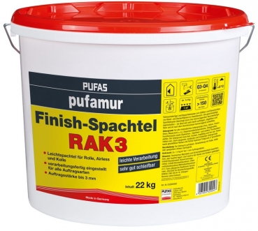 PUFAS pufamur Finish-Spachtel RAK 3 22 Kg