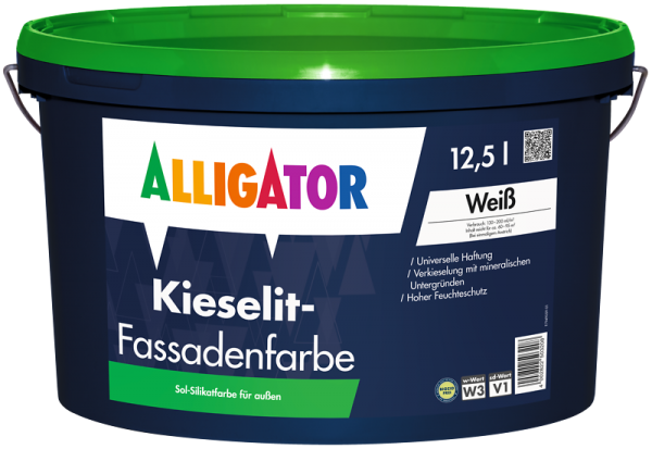 ALLIGATOR Kieselit Fassadenfarbe weiß