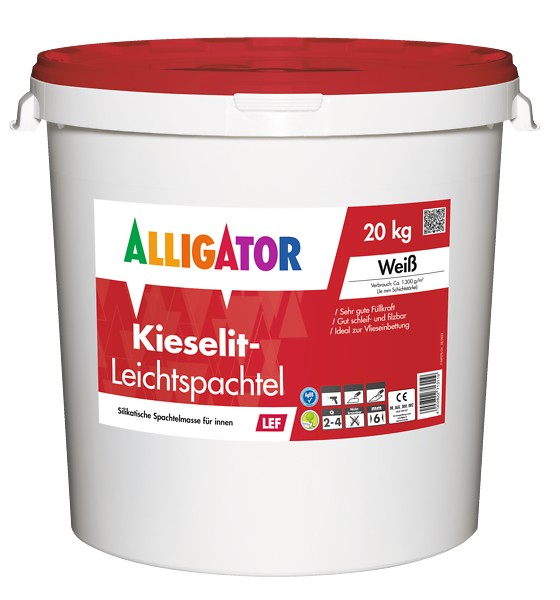 ALLIGATOR Kie­s­elit Leichtspach­tel LEF 20 Kg
