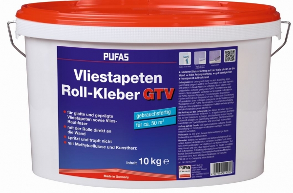 PUFAS Vliestapeten Roll Kleber GVT gebrauchsfertig